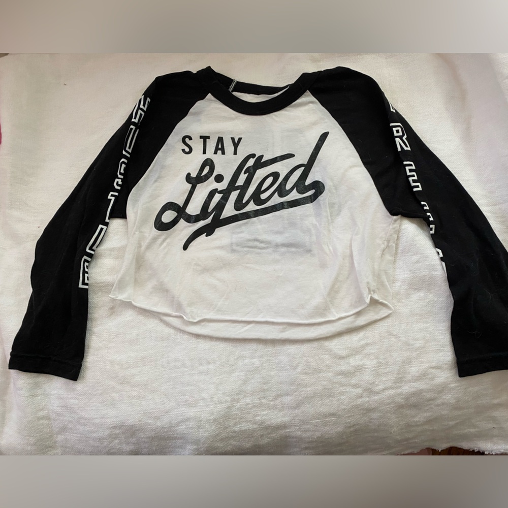 LRG Lifted Research Group Hustle Trees Cropped Baseball Tee Shirt XS S